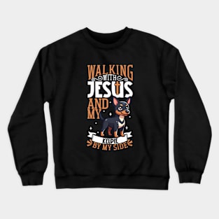 Jesus and dog - Australian Kelpie Crewneck Sweatshirt